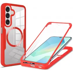 Coque intégrale Phonesta Slim Protect 360 protecteur d'écran et MagSafe pour Samsung Galaxy A17/A16 - Rouge