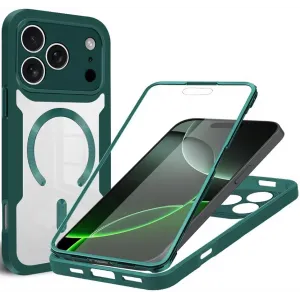Coque intégrale Phonesta Slim Protect 360 protecteur d'écran et MagSafe pour Apple iPhone 17 Pro - Vert