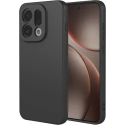 Coque arrière en silicone Phonesta Soft Silk pour Oppo Find X9 - Noir