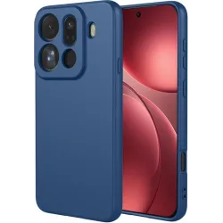Coque arrière en silicone Phonesta Soft Silk pour Oppo Find X9 Pro - Bleu foncé