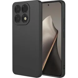 Coque arrière en silicone Phonesta Soft Silk pour Xiaomi 15T - Noir