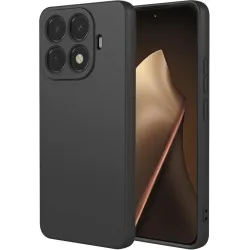 Coque arrière en silicone Phonesta Soft Silk pour Xiaomi 15T Pro - Noir