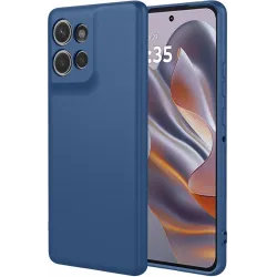 Coque arrière en silicone Phonesta Soft Silk pour Motorola Edge 60 Neo/Edge 50 Neo / ThinkPhone 25 - Bleu foncé