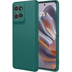 Coque arrière en silicone Phonesta Soft Silk pour Motorola Edge 60 Neo/Edge 50 Neo / ThinkPhone 25 - Vert foncé