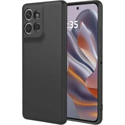 Coque arrière en silicone Phonesta Soft Silk pour Motorola Edge 60 Neo/Edge 50 Neo / ThinkPhone 25 - Noir