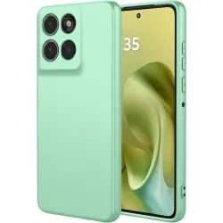 Coque arrière en silicone Phonesta Soft Silk pour Motorola Moto G86 - Vert matcha