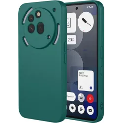 Coque arrière en silicone Phonesta Soft Silk pour Nothing Phone (3a) Pro - Vert foncé