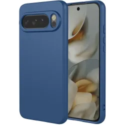 Coque arrière en silicone Phonesta Soft Silk pour Google Pixel 10 Pro XL - Bleu foncé