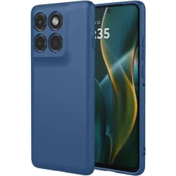 Coque arrière en silicone Phonesta Soft Silk pour Motorola Edge 60 Pro - Bleu foncé