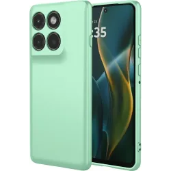 Coque arrière en silicone Phonesta Soft Silk pour Motorola Edge 60 Pro - Vert matcha