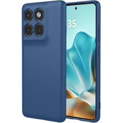 Coque arrière en silicone Phonesta Soft Silk pour Motorola Edge 60 / Edge 60 Fusion - Bleu foncé