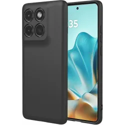 Coque arrière en silicone Phonesta Soft Silk pour Motorola Edge 60 / Edge 60 Fusion - Noir