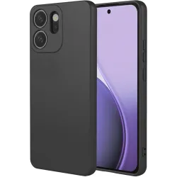 Coque arrière en silicone Phonesta Soft Silk pour Oppo Reno14 F/FS - Noir