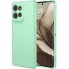 Coque arrière en silicone Phonesta Soft Silk pour Motorola Edge 50 - Vert matcha 0