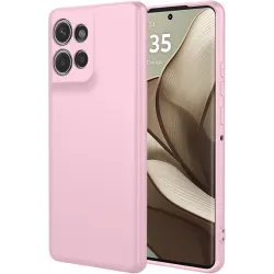 Coque arrière en silicone Phonesta Soft Silk pour Motorola Edge 50 - Rose