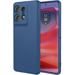 Coque arrière en silicone Phonesta Soft Silk pour Motorola Edge 50 Pro - Bleu foncé