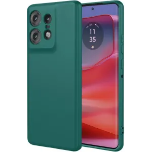 Coque arrière en silicone Phonesta Soft Silk pour Motorola Edge 50 Pro - Vert foncé