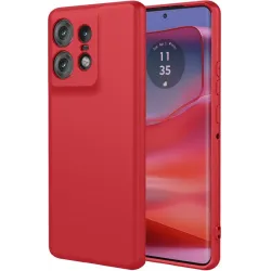 Coque arrière en silicone Phonesta Soft Silk pour Motorola Edge 50 Pro - Rouge
