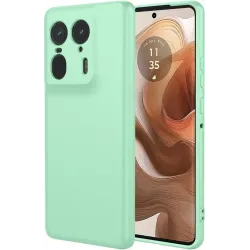 Coque arrière en silicone Phonesta Soft Silk pour Motorola Edge 50 Ultra - Vert matcha