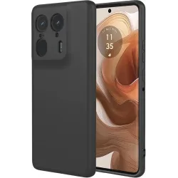 Coque arrière en silicone Phonesta Soft Silk pour Motorola Edge 50 Ultra - Noir