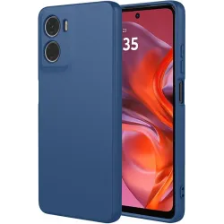 Coque arrière en silicone Phonesta Soft Silk pour Motorola Moto G05 / Moto E15 - Bleu foncé