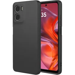 Coque arrière en silicone Phonesta Soft Silk pour Motorola Moto G05 / Moto E15 - Noir