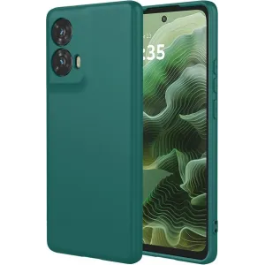 Coque arrière en silicone Phonesta Soft Silk pour Motorola Moto G35 - Vert foncé
