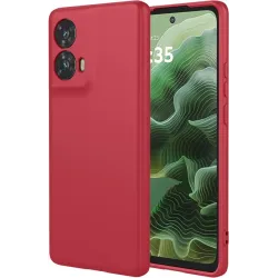 Coque arrière en silicone Phonesta Soft Silk pour Motorola Moto G35 - Rouge