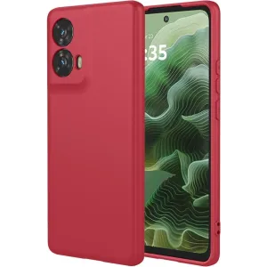 Coque arrière en silicone Phonesta Soft Silk pour Motorola Moto G35 - Rouge