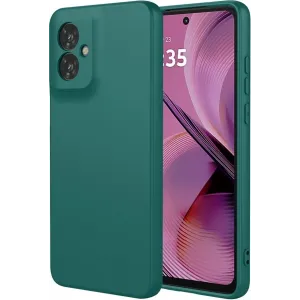 Coque arrière en silicone Phonesta Soft Silk pour Motorola Moto G55 - Vert foncé