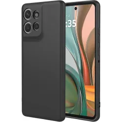 Coque arrière en silicone Phonesta Soft Silk pour Motorola Moto G75 - Noir