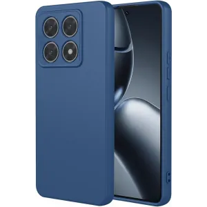 Coque arrière en silicone Phonesta Soft Silk pour Xiaomi 14T Pro - Bleu foncé