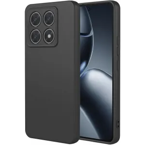 Coque arrière en silicone Phonesta Soft Silk pour Xiaomi 14T Pro - Noir