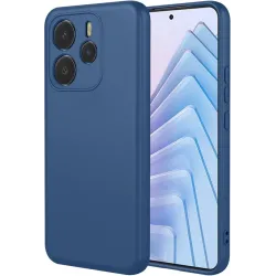 Coque arrière en silicone Phonesta Soft Silk pour Xiaomi Redmi Note 14 5G - Bleu foncé
