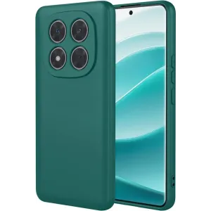 Coque arrière en silicone Phonesta Soft Silk pour Xiaomi Redmi Note 14 Pro 5G / Xiaomi Poco X7 - Vert foncé