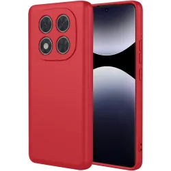 Coque arrière en silicone Phonesta Soft Silk pour Xiaomi Redmi Note 14 Pro 4G - Rouge