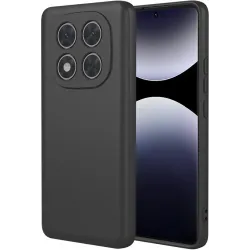 Coque arrière en silicone Phonesta Soft Silk pour Xiaomi Redmi Note 14 Pro 4G - Noir