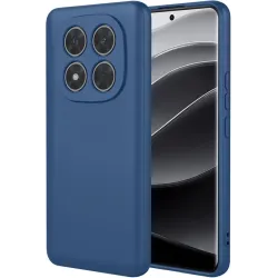 Coque arrière en silicone Phonesta Soft Silk pour Xiaomi Redmi Note 14 Pro Plus - Bleu foncé