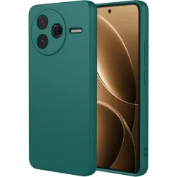 Coque arrière en silicone Phonesta Soft Silk pour Xiaomi Poco F7 Pro - Vert foncé