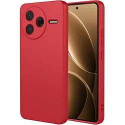 Coque arrière en silicone Phonesta Soft Silk pour Xiaomi Poco F7 Pro - Rouge