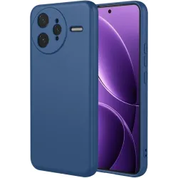 Coque arrière en silicone Phonesta Soft Silk pour Xiaomi Poco F7 Ultra - Bleu foncé