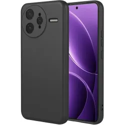 Coque arrière en silicone Phonesta Soft Silk pour Xiaomi Poco F7 Ultra - Noir