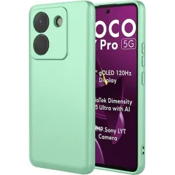 Coque arrière en silicone Phonesta Soft Silk pour Xiaomi Poco M7 Pro - Vert matcha