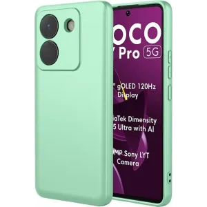 Coque arrière en silicone Phonesta Soft Silk pour Xiaomi Poco M7 Pro - Vert matcha