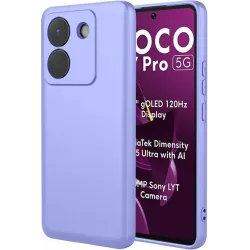 Coque arrière en silicone Phonesta Soft Silk pour Xiaomi Poco M7 Pro - Violet