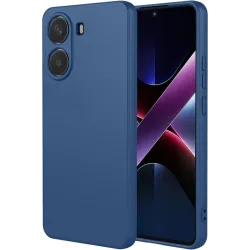 Coque arrière en silicone Phonesta Soft Silk pour Xiaomi Poco X7 Pro - Bleu foncé