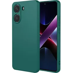 Coque arrière en silicone Phonesta Soft Silk pour Xiaomi Poco X7 Pro - Vert foncé
