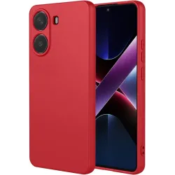 Coque arrière en silicone Phonesta Soft Silk pour Xiaomi Poco X7 Pro - Rouge