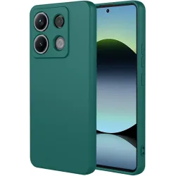 Coque arrière en silicone Phonesta Soft Silk pour Xiaomi Redmi Note 14S/13 Pro / Xiaomi Poco M6 Pro - Vert foncé