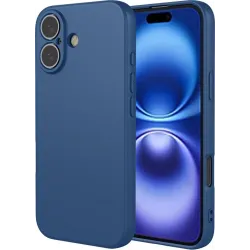Coque arrière en silicone Phonesta Soft Silk pour Apple iPhone 17 - Bleu foncé